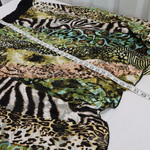 Boston Proper Womens Asymmetric Patchwork Animal Print Floral Skirt Size Lg Y2K - Picture 8 of 8